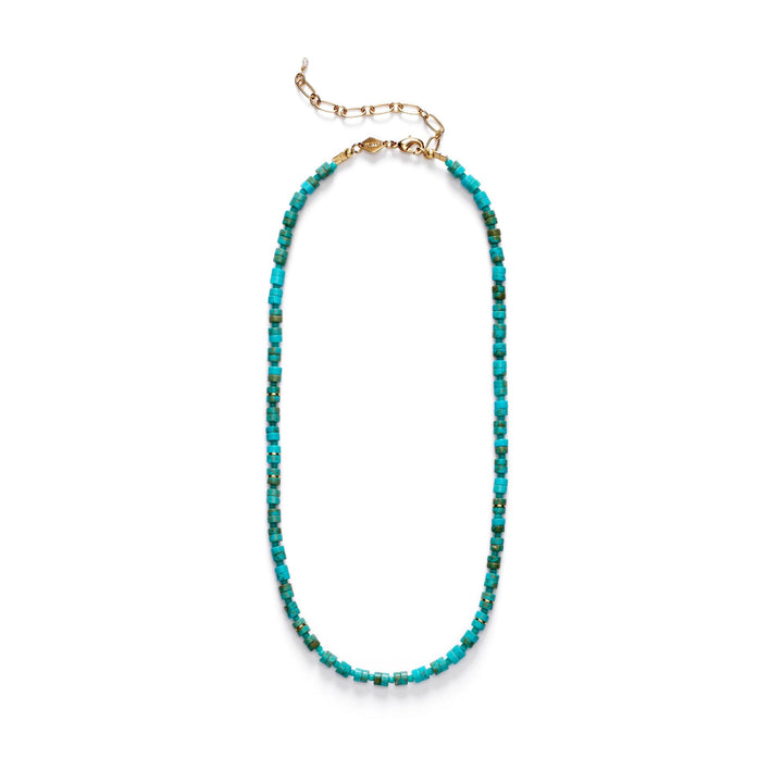 Lagoon Gold Plated Necklace w. Beads & Turquoises