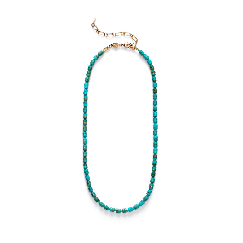 Lagoon Gold Plated Necklace w. Beads & Turquoises