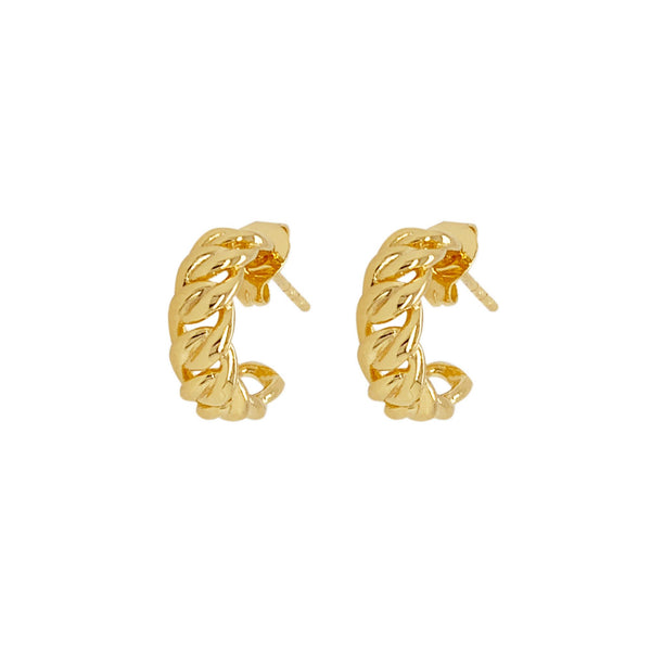 Curb Small Gold Plated Hoops