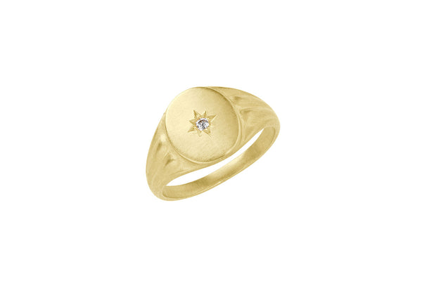 Avalon Star 18K Gold Ring w. Diamond