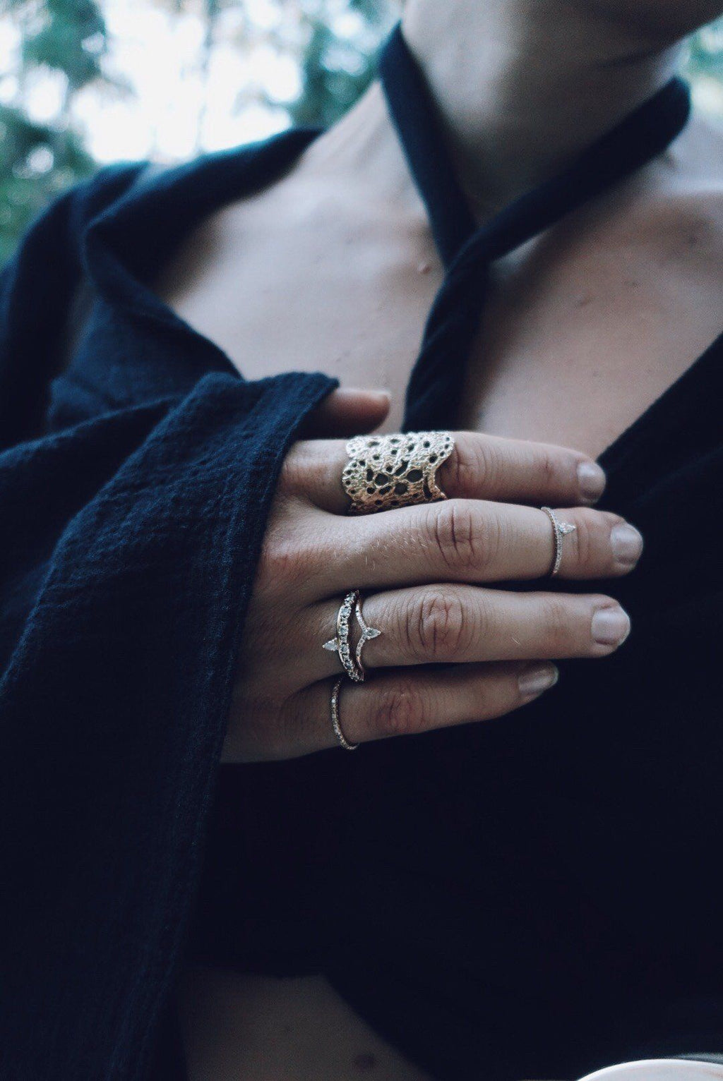 Cecilia Lace 18K Gold, Whitegold or Rosegold Ring