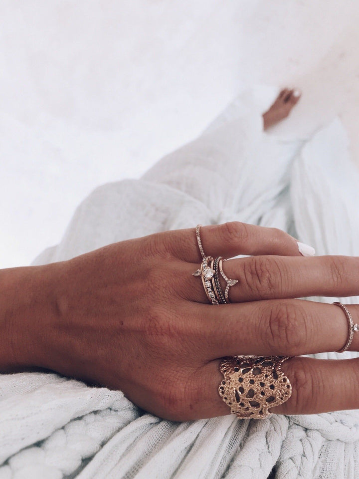 Cecilia Lace 18K Guld, Hvidguld eller Rosaguld Ring