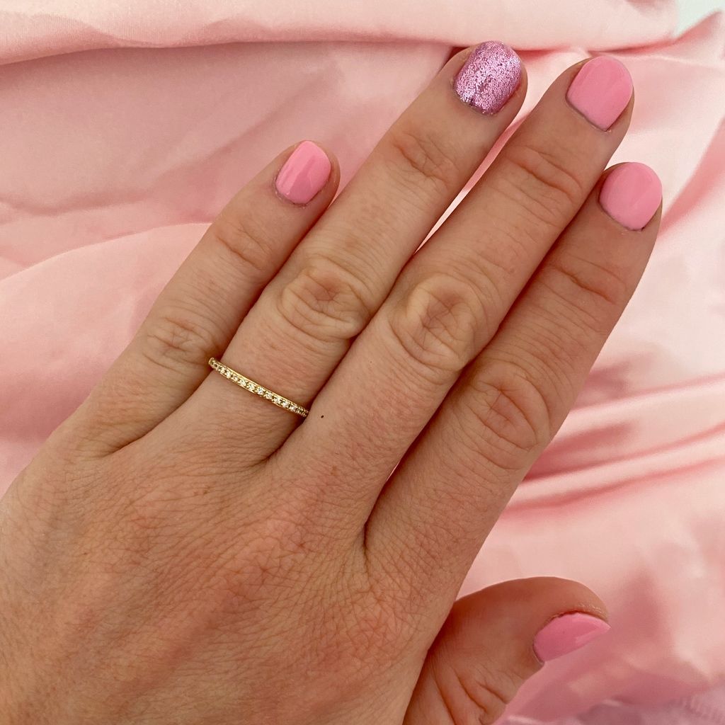 Sarah Lil White 14K Gold Ring w. Diamonds