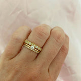Sarah Lil White 14K Gold Ring w. Diamonds