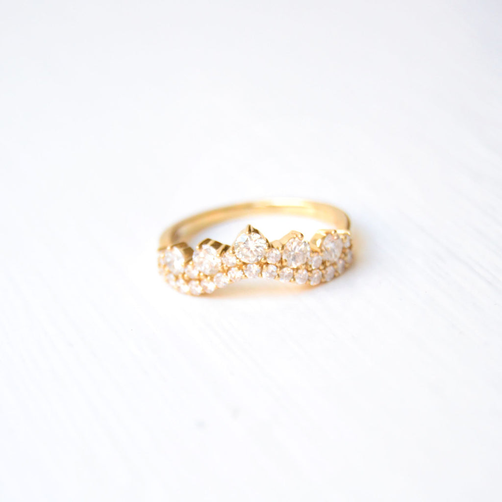 Josephine 14K Gold Ring w. Diamonds