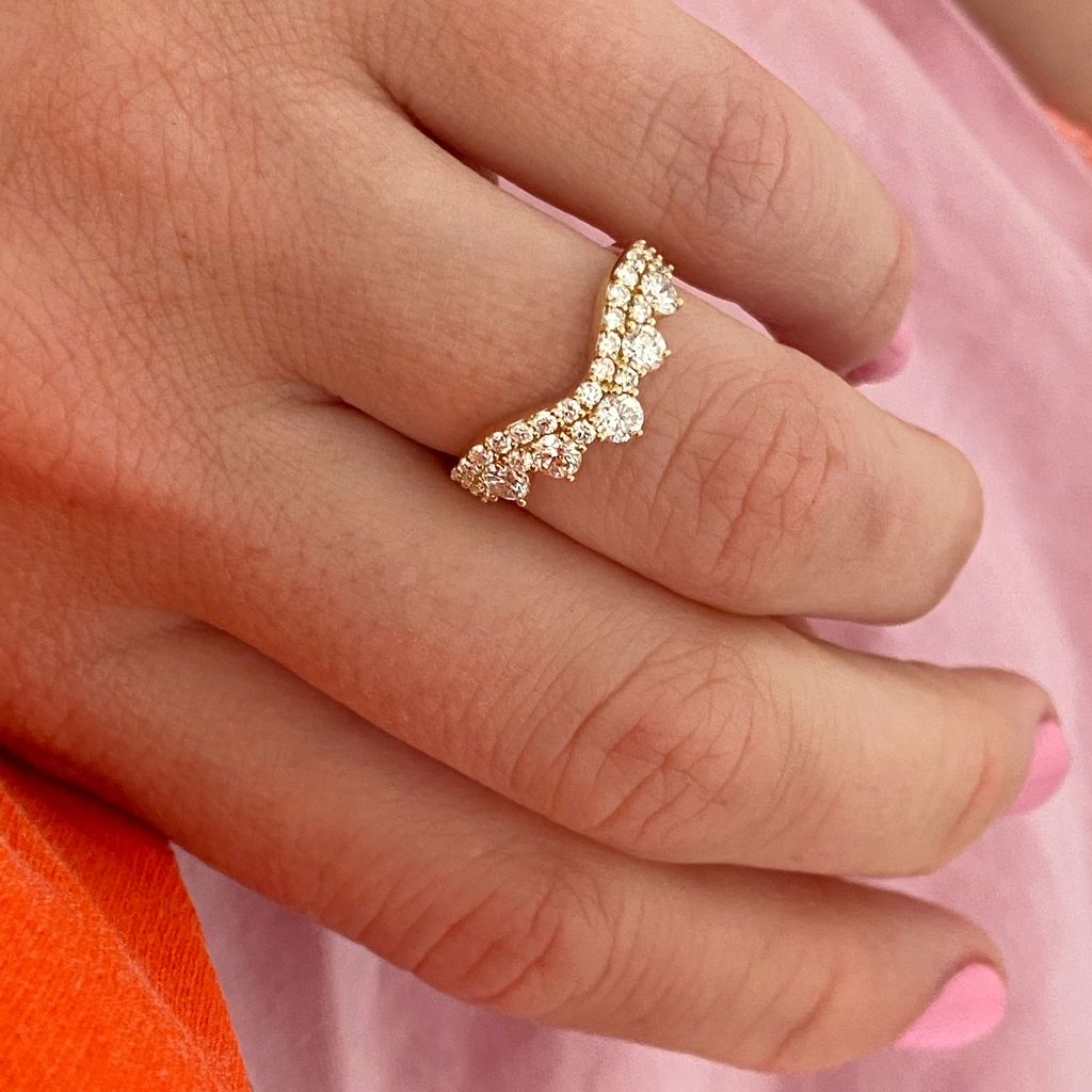 Josephine 14K Gold Ring w. Diamonds