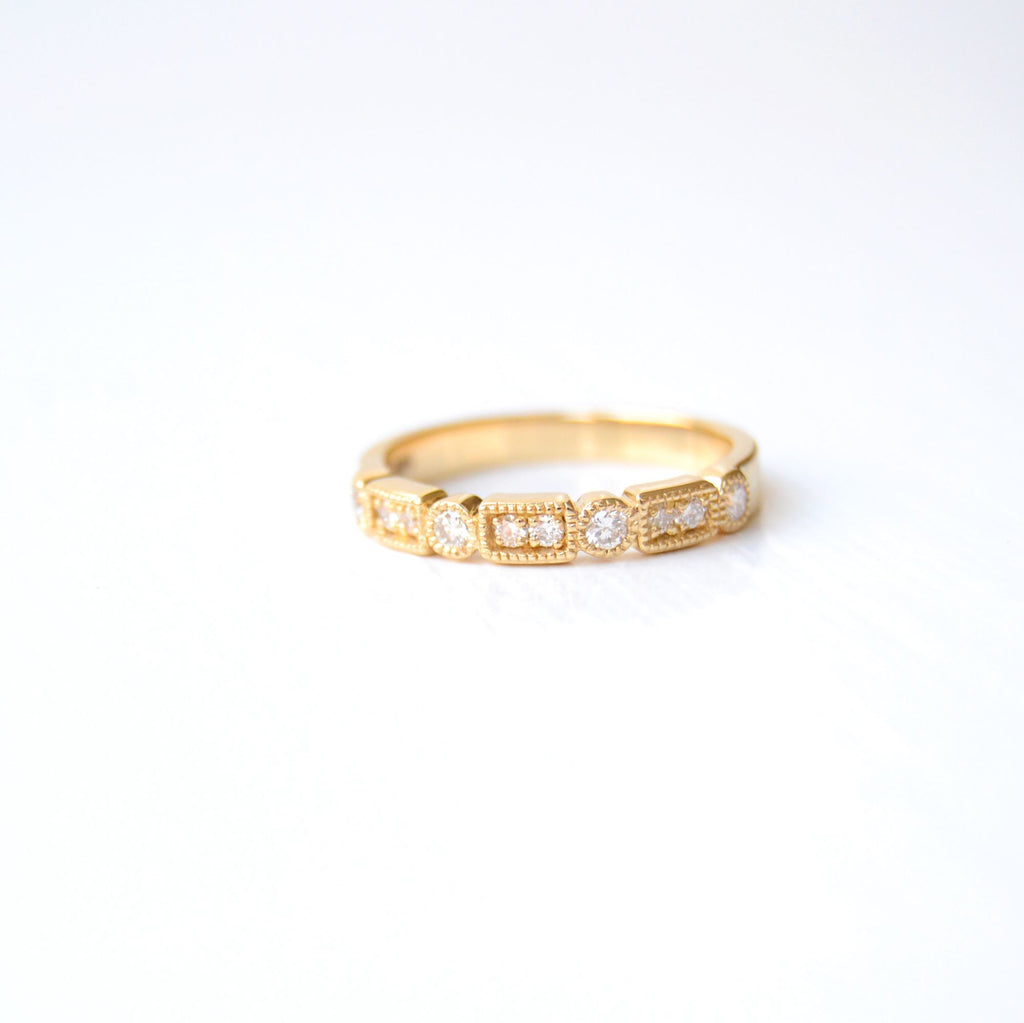 Trine Ji 14K Gold Ring w. Diamonds
