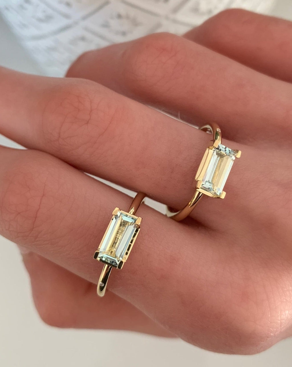 Nord Blue 18K Guld Ring m. Akvamarin & Diamant