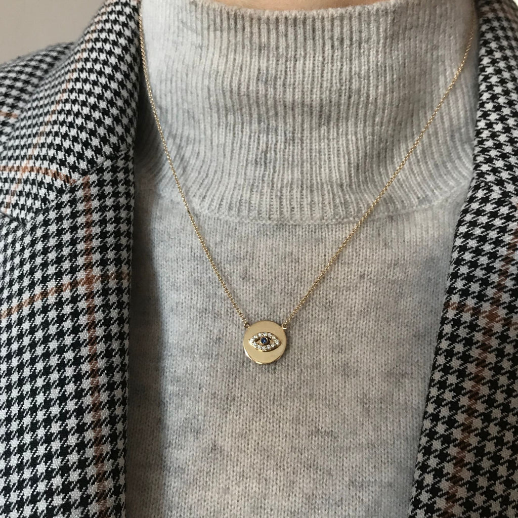 Miss Nee goldene Halskette I Diamant und Saphir