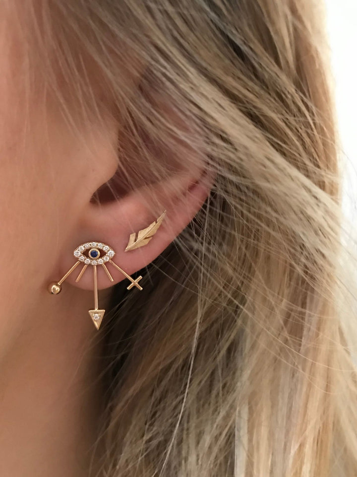 Miss Eylie Gold Diamond Sapphire Earstud