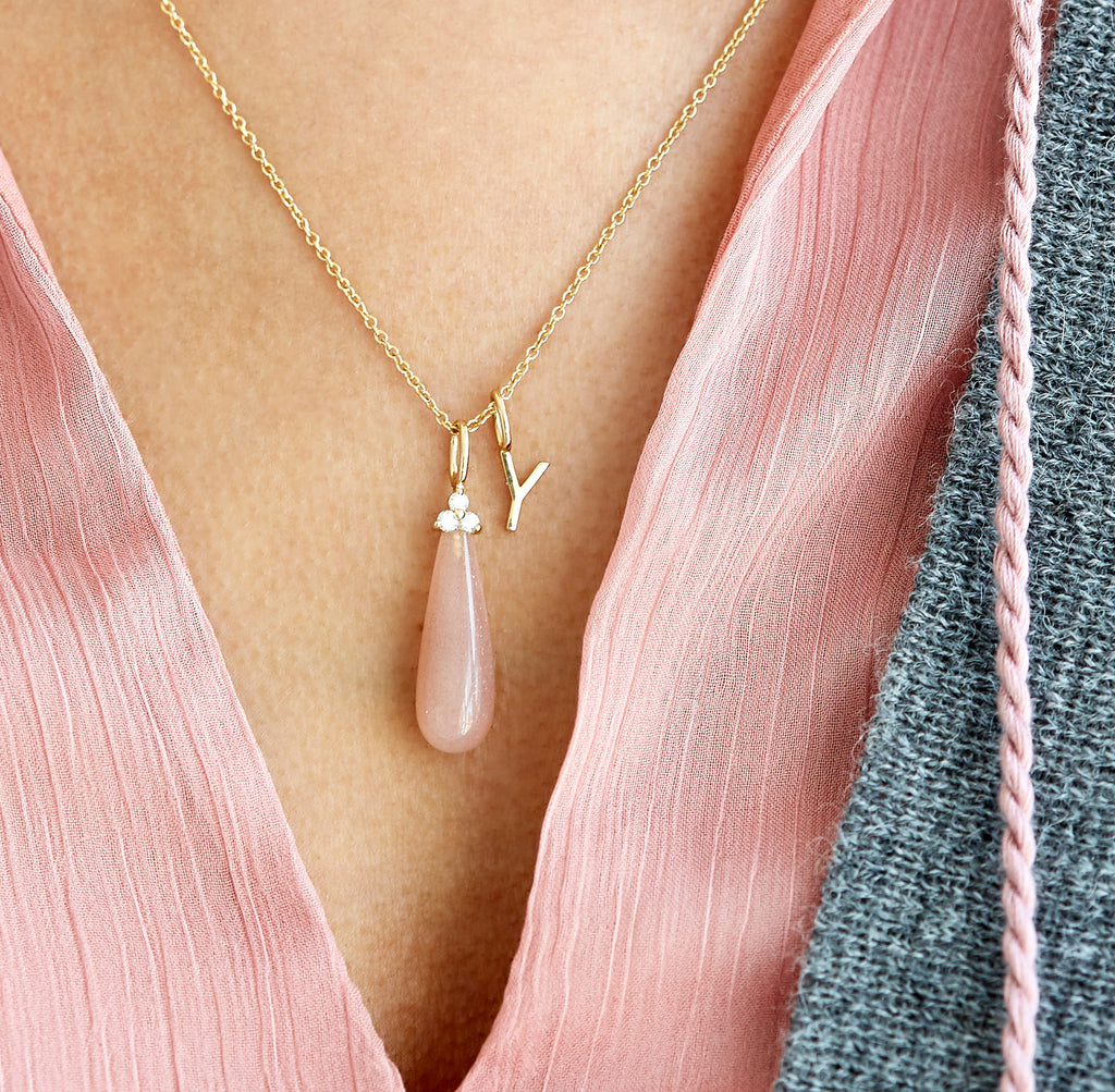 My Y 18K Gold Pendant w. Diamond