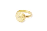 Jardiniére 18K Gold Ring w. Diamond, 0.03ct