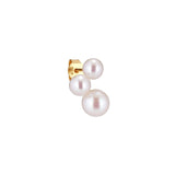 Neo Trois 18K Gold Plated Stud w. White Pearls