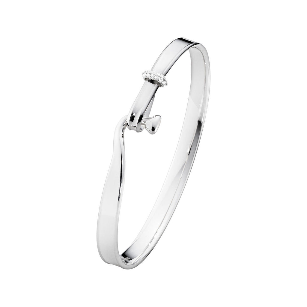 Torun Silver Bangle w. Diamonds 0.08 ct