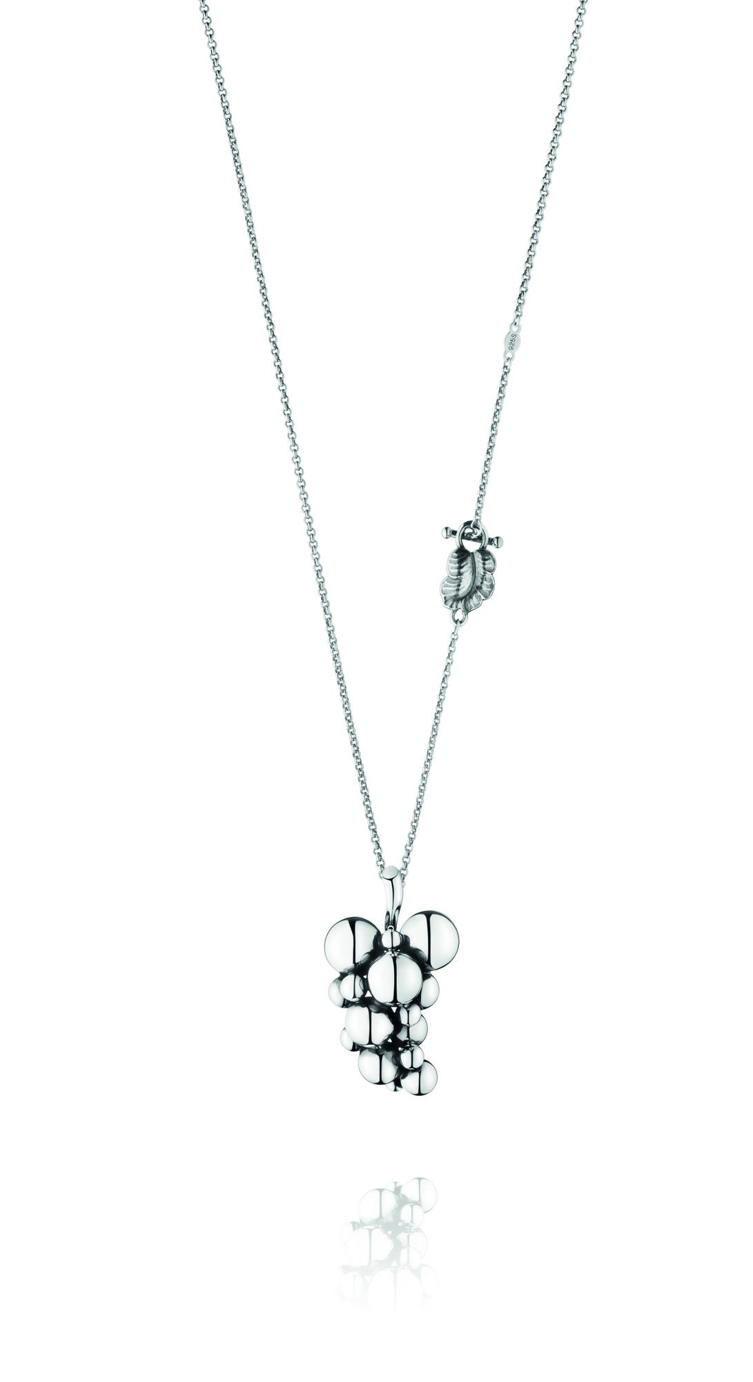 Large Moonlight Grapes Silver Necklace