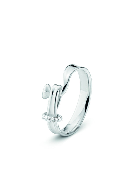 Georg Jensen Torun Silver Ring w. Diamonds – The Jewellery Room