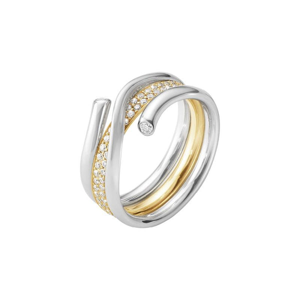Magic Combination Pavé-Ring I 18K Gelbgold & Weißgold I Diamanten