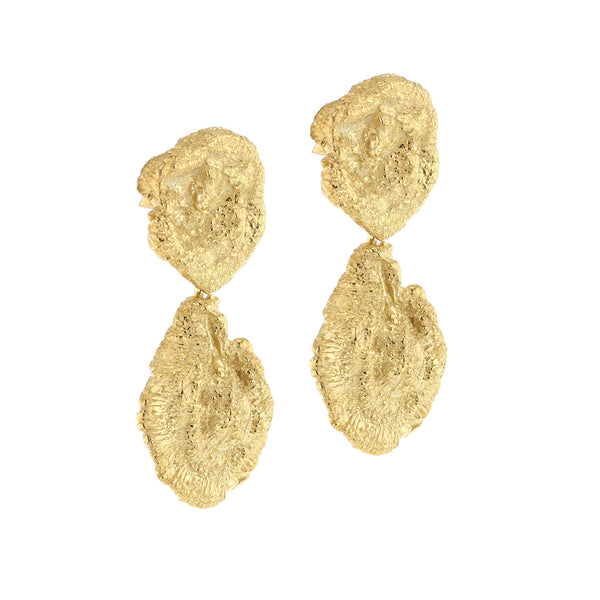 Primeval Forest Gold Plated Earrings