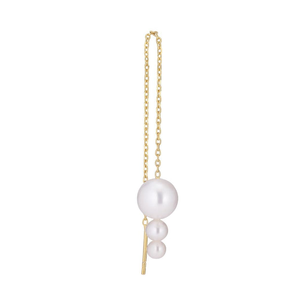 Sunny Threader 18K Gold Plated Earring w. White Pearls