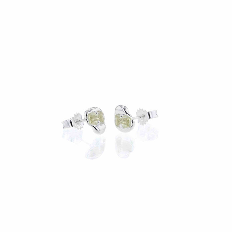 Connected Ohrringe aus Silber I Gelber Zirkon