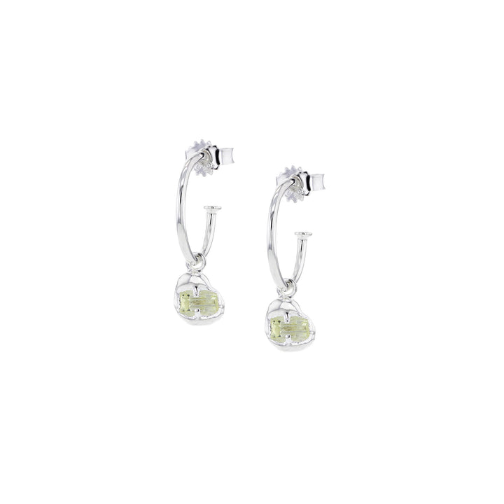 Joined Silver Earrings w. Green Zirconia