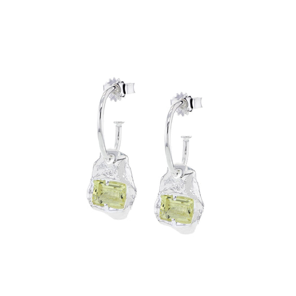 Combined Silver Earrings w. Green Zirconia