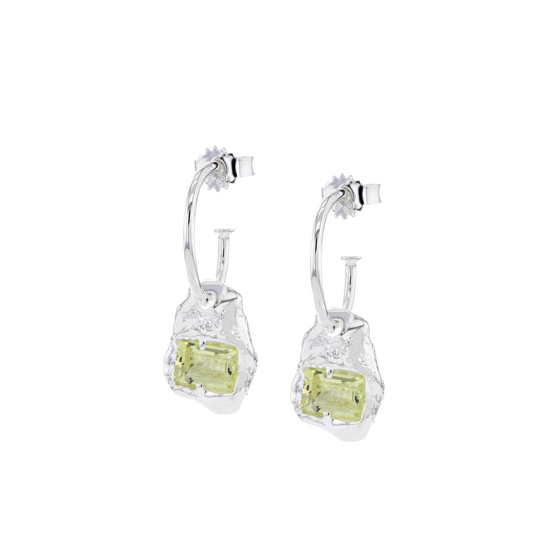 Combined Silver Earrings w. Green Zirconia