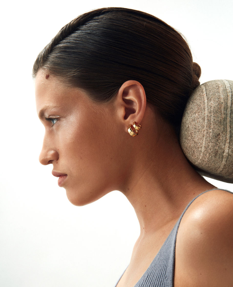 Picasso Gold Plated Hoops