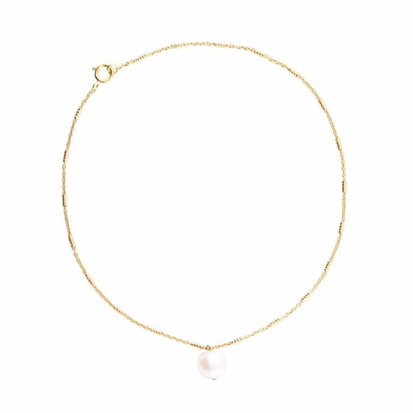Pearl Gold Plated Anklet w. Pearl