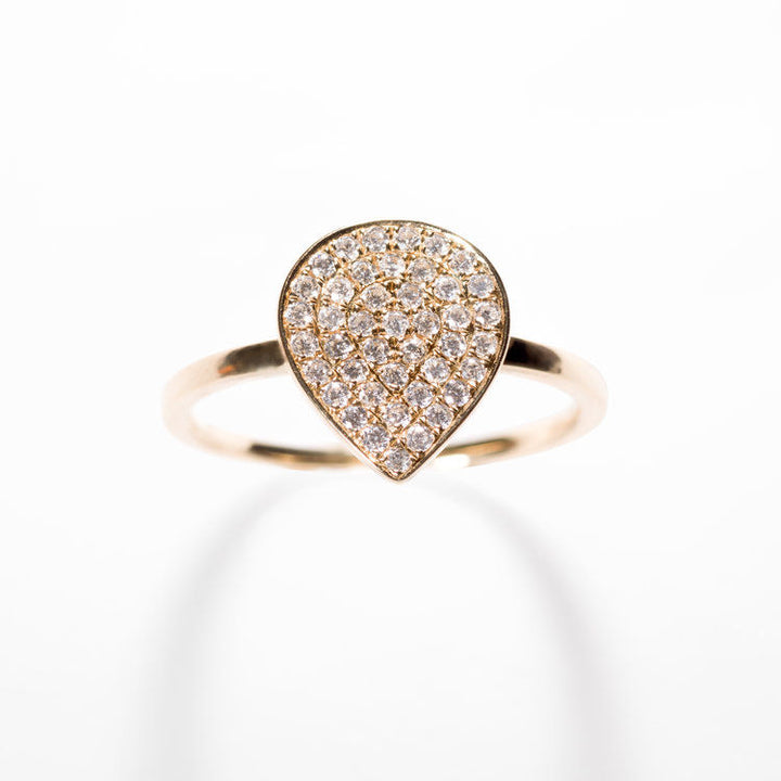 Leaf Ring Gold, White
