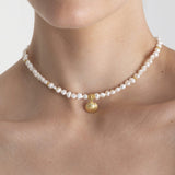 Collar Langob 18K Gold Plated Necklace w. Pearls