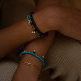 Silver Bracelet w. Turquoise, Labradorite & Quartz