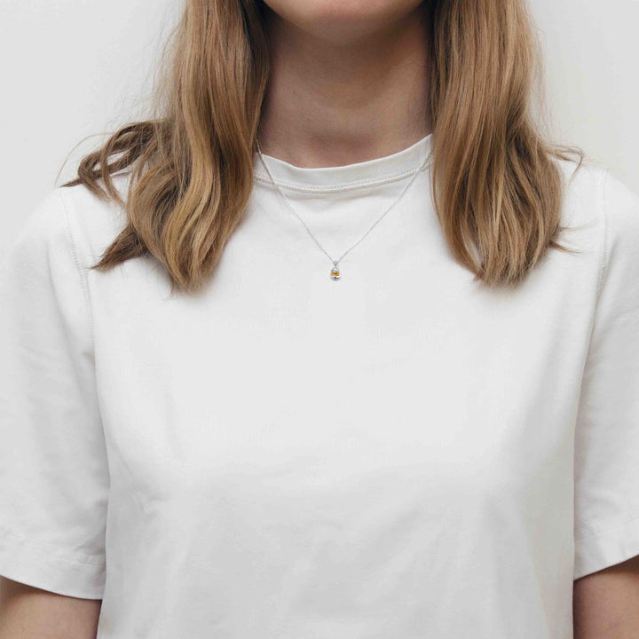 Vital Sølv Halskæde m. Orange Zirkon