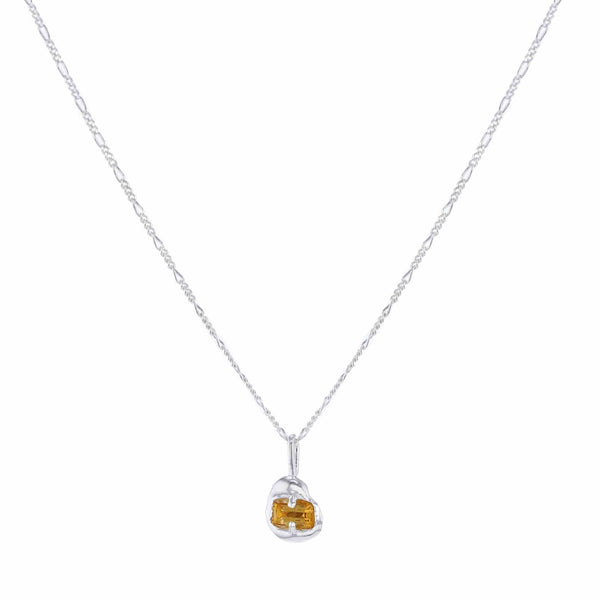 Vital Silver Necklace w. Orange Zirconia