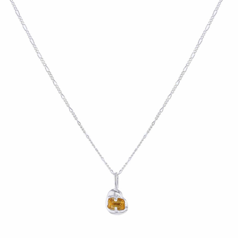 Vital Silver Necklace w. Orange Zirconia