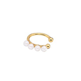 Pearly 18K Gold Plated Ear Cuff w. White Pearls