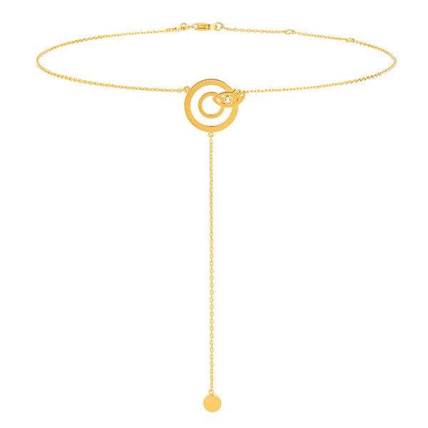 Modern Words Iris Choker 18K Gold Plated Necklace w. Crystal