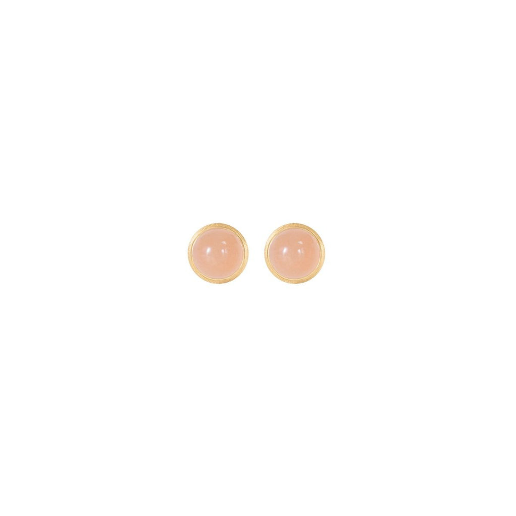 Lotus 18K Gold Studs w. Moonstones