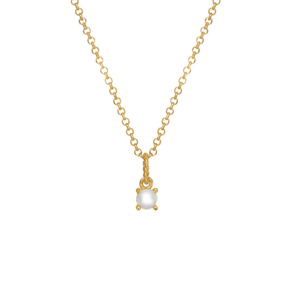 18K Gold Plated Pendant w. Pearl