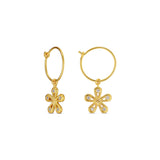 Unity Flower Gold Plated Hoops w. Zirconia