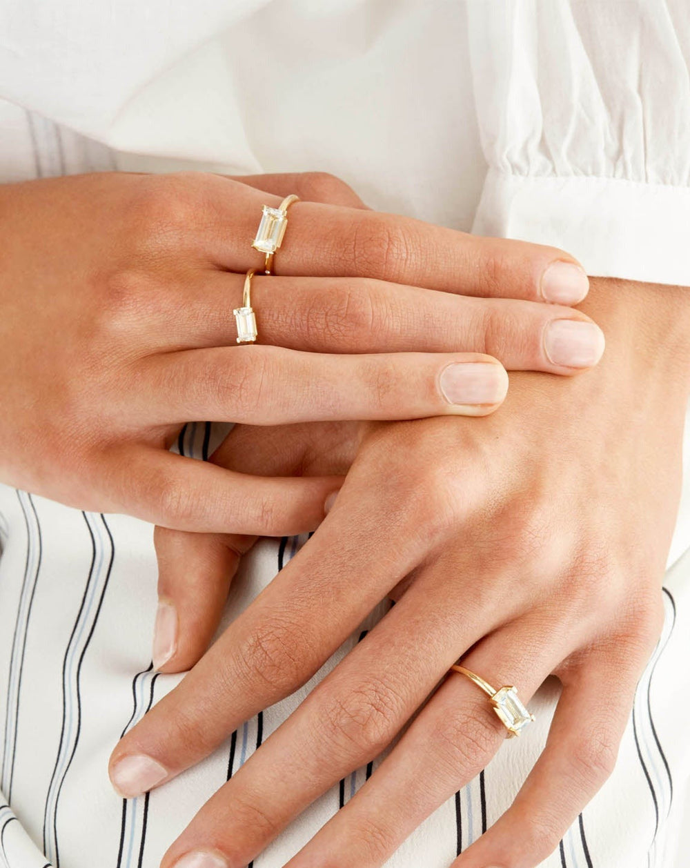 Nord White 18K Hvidguld Ring m. Topas & Diamant