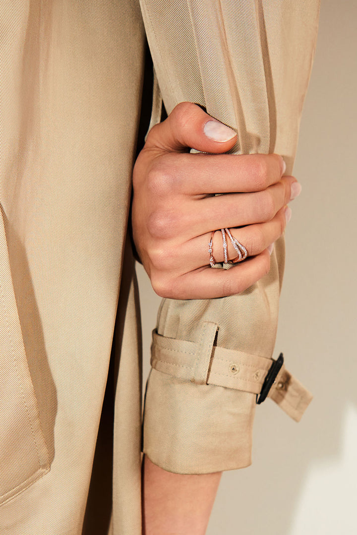 5 Bites Mobile 18K Rosegold Ring w. Diamonds