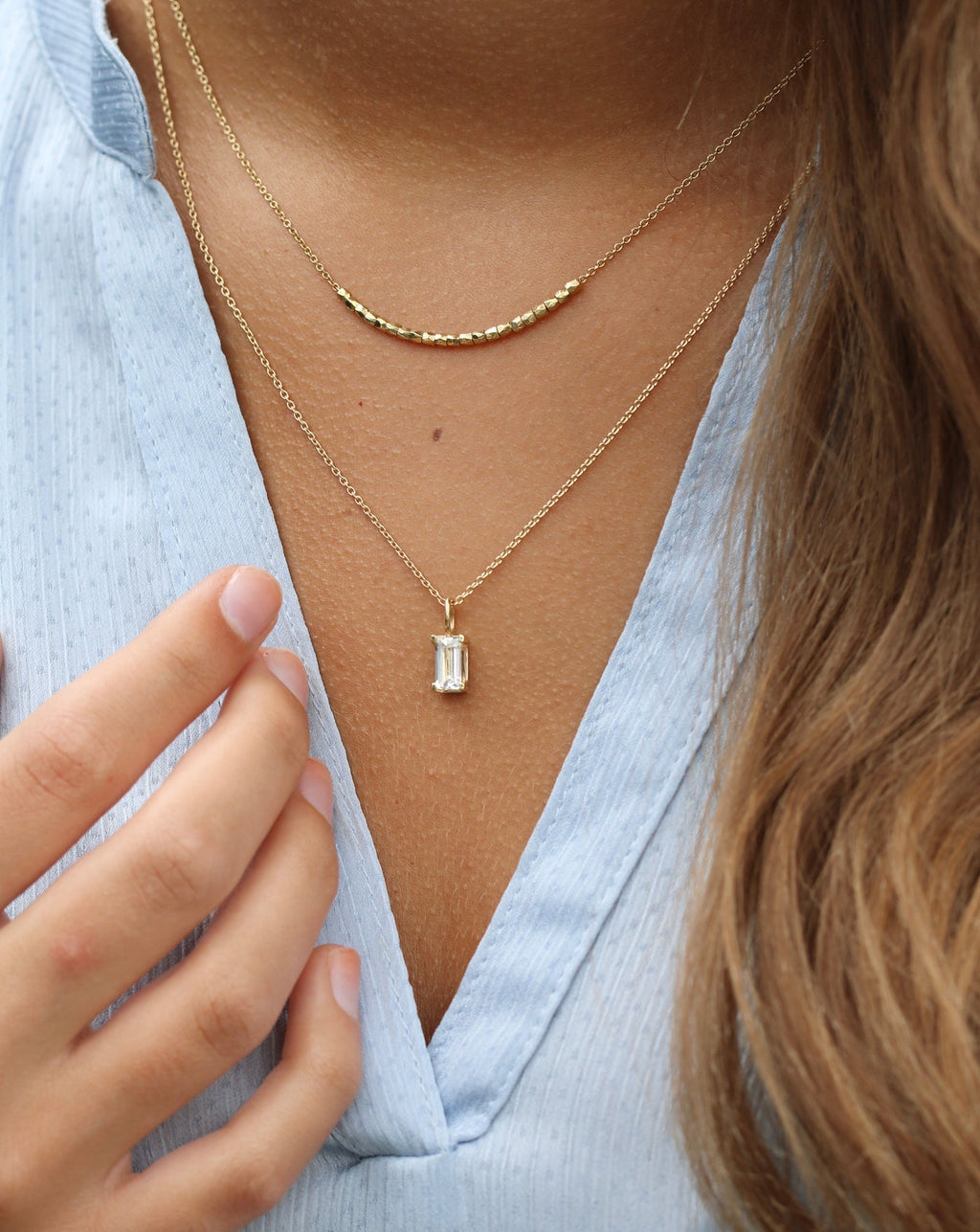 Nord White 18K Guld Vedhæng m. Topas & Diamant