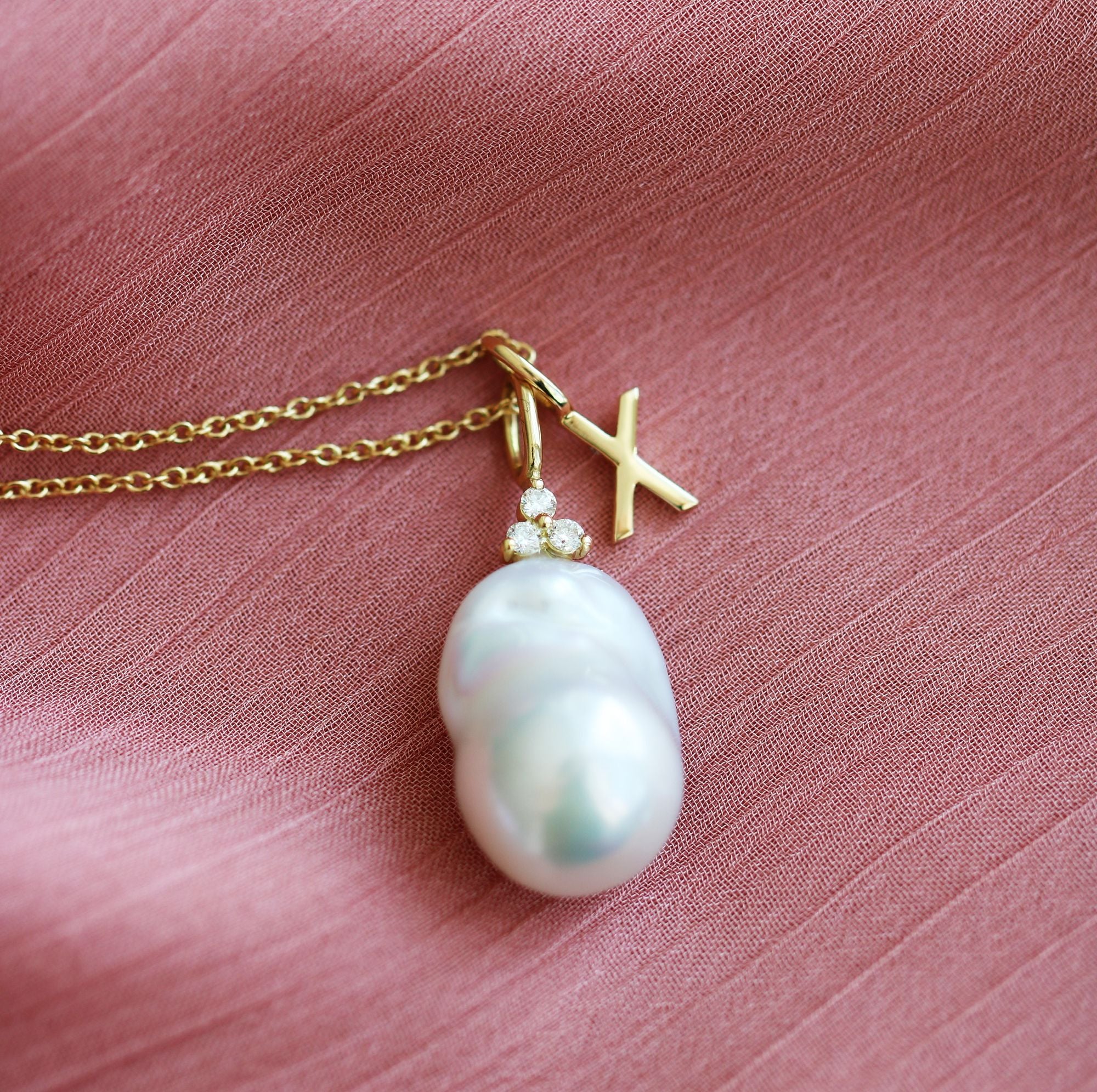 My X 18K Gold Pendant w. Diamond