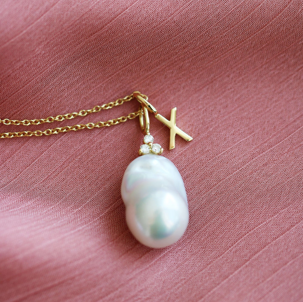 My X 18K Gold Pendant w. Diamond