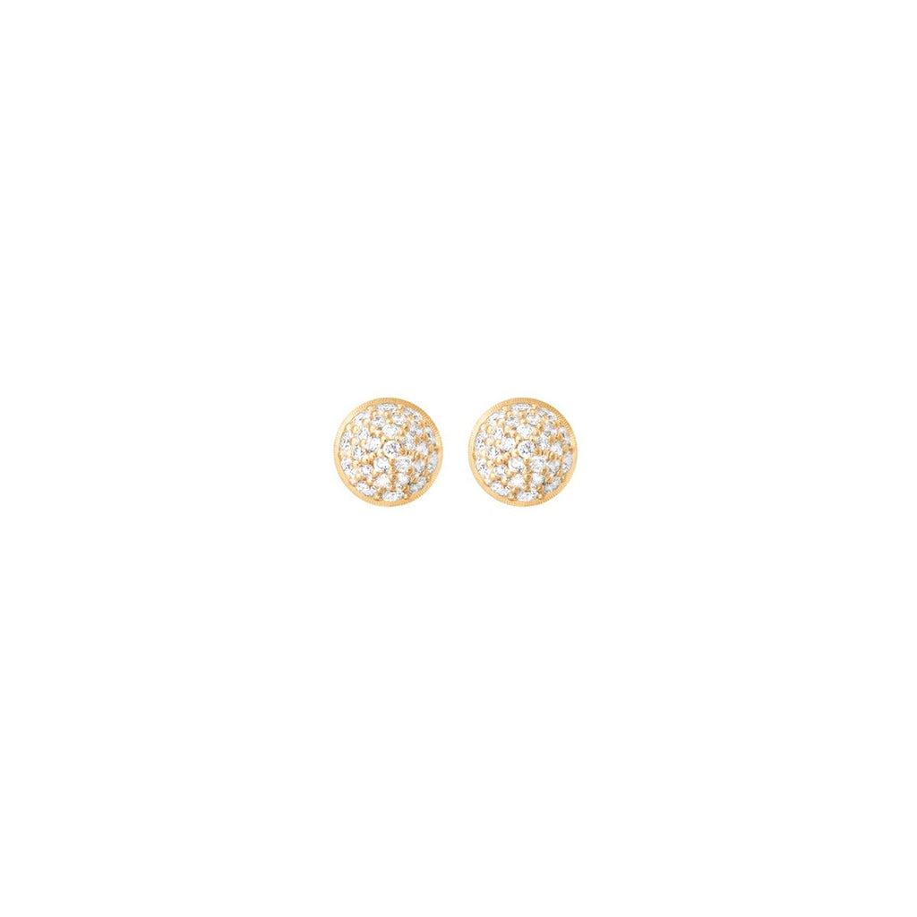 Lotus 18K Gold Studs w. Diamonds