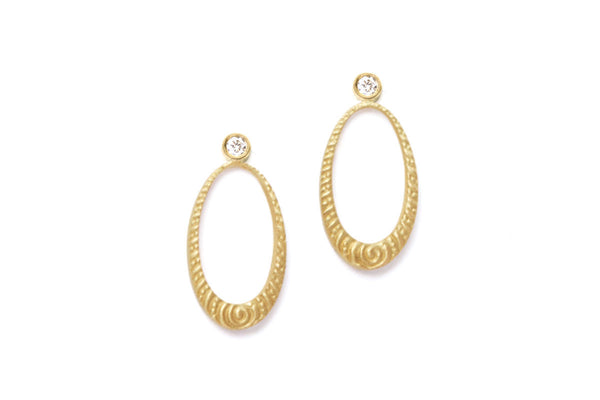 Olympia 18K Gold Earrings w. Diamonds