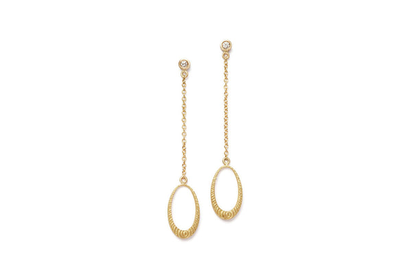 Olympia Chain 18K Gold Earrings w. Diamonds