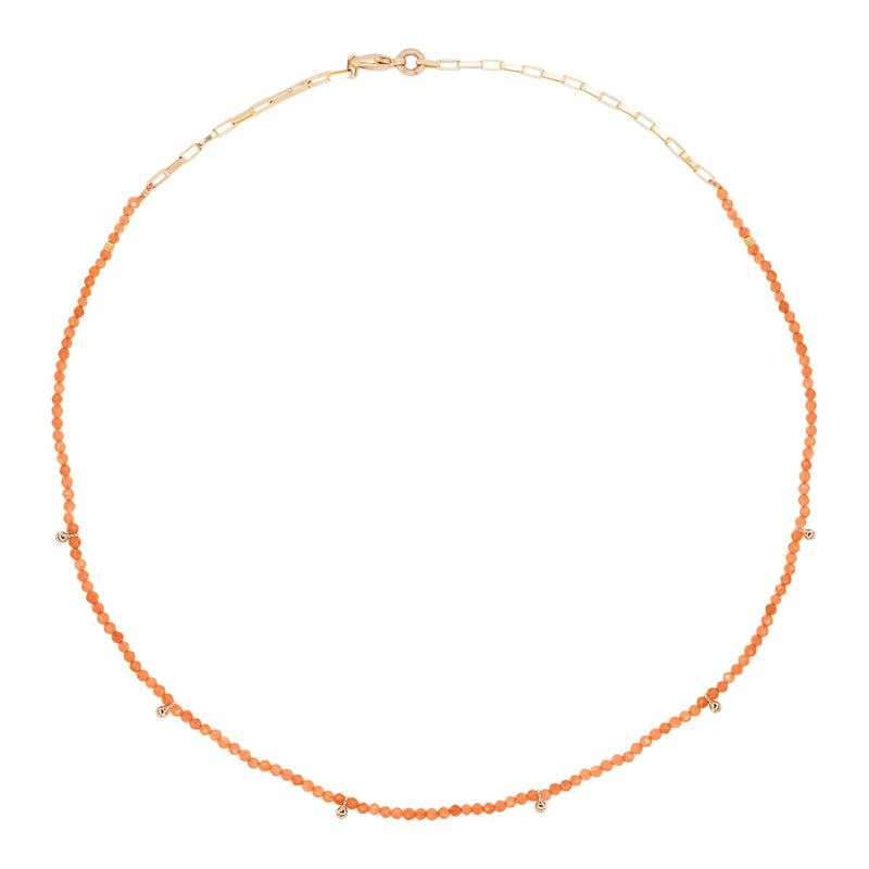 Orange Gold Plated Necklace w. Zirconia