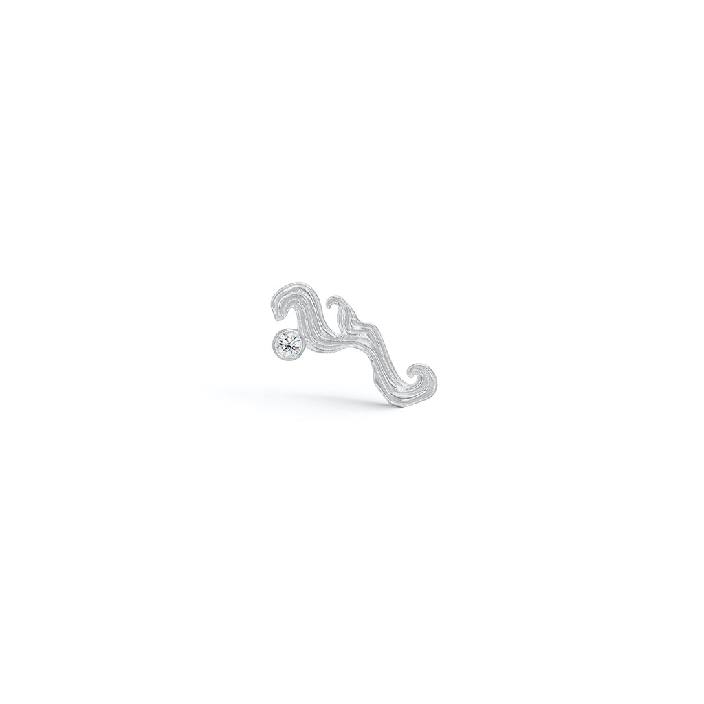 The Magician Silver Earring w. White Zirconia